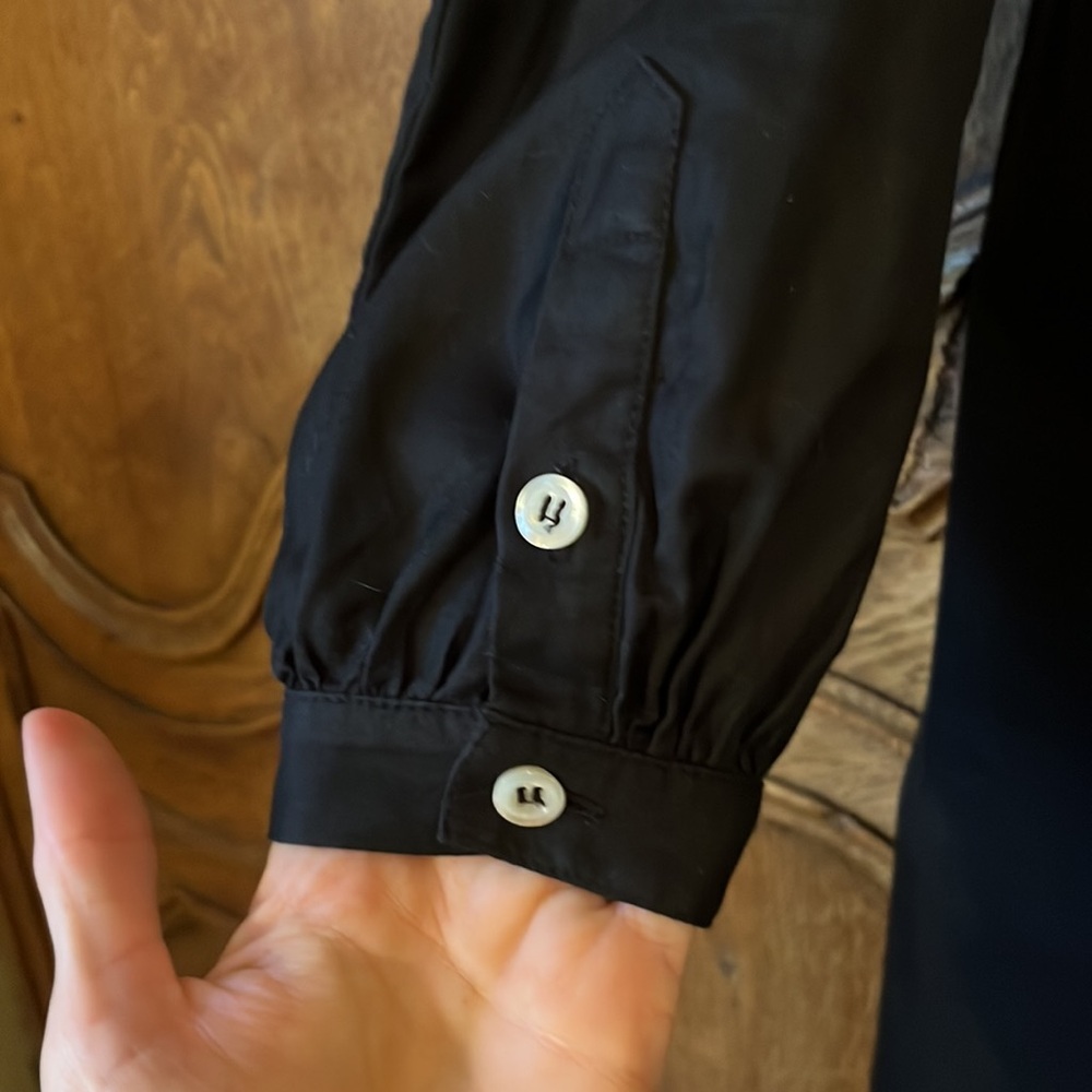 Billy Reid Button Down Long Sleeve Black Dress - Picture 3 of 16